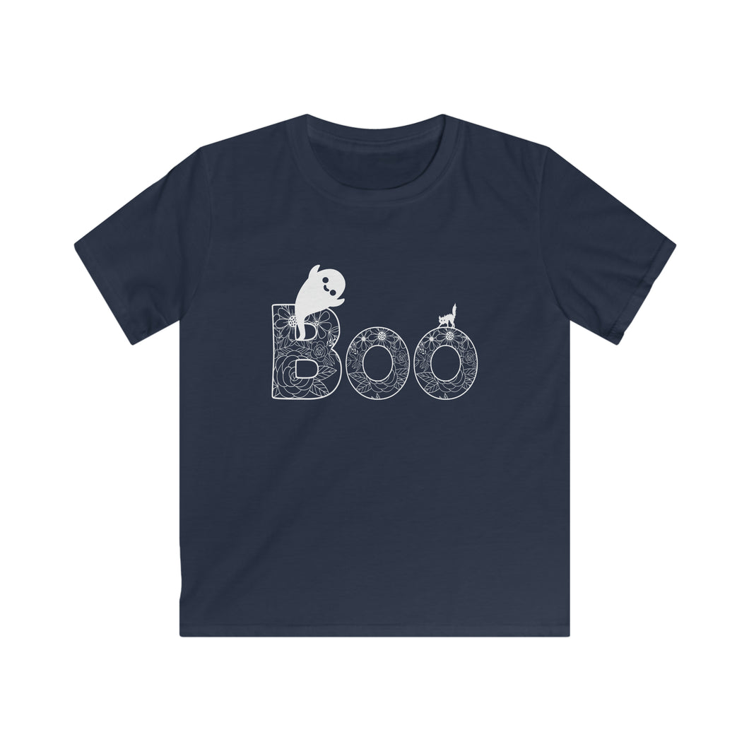 Boo Floral Ghost Halloween T Shirt