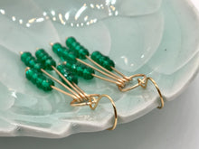 Load image into Gallery viewer, Emerald Green Beaded Drop Earring
