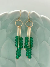 Load image into Gallery viewer, Emerald Green Beaded Drop Earring
