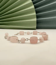 Load image into Gallery viewer, Rose Quartz Sterling Silver Bracelet
