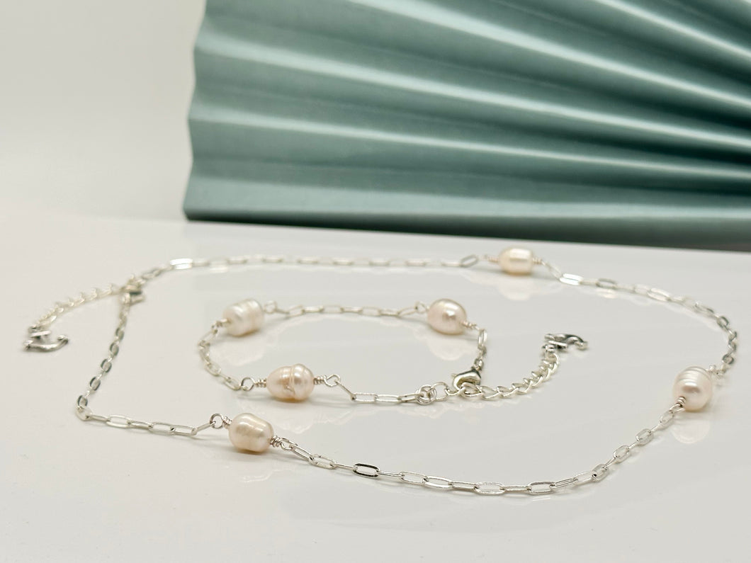 Pearl Silver Jewellery Set