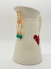 Load image into Gallery viewer, Wire Wrapped Gold Teardrop Earring
