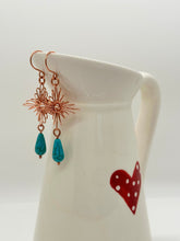 Load image into Gallery viewer, Star Copper Howlite Earrings
