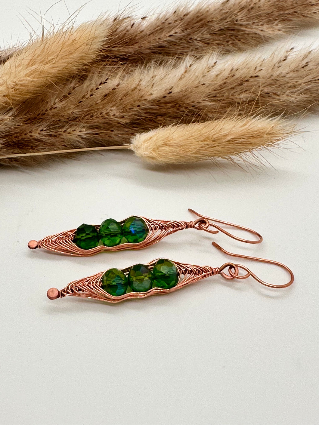 Herringbone Copper Earrings