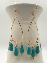 Load image into Gallery viewer, Turquoise Howlite Chandelier Earring
