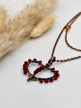 Load image into Gallery viewer, Red Copper Heart Necklace
