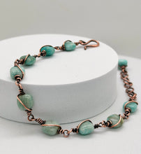 Load image into Gallery viewer, Oxidised Peru Amazonite Wire Wrapped Bracelet
