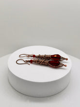 Load image into Gallery viewer, Oxidised Carnelian and Glass Earring
