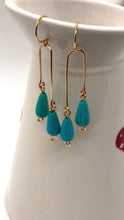 Load and play video in Gallery viewer, Turquoise Howlite Arch Earring

