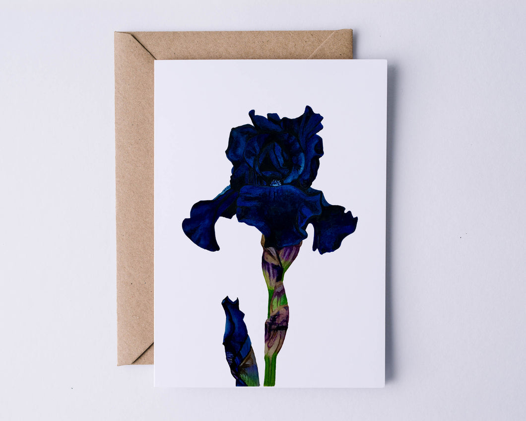 Blue Goddess Iris Greeting Card