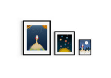 Load image into Gallery viewer, Set of space rocket and planets prints
