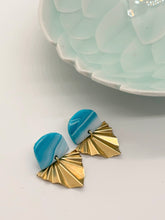 Load image into Gallery viewer, Art Deco Blue Earring
