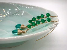 Load image into Gallery viewer, Fishtail Green Glass Earring

