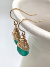 Load image into Gallery viewer, Green Beaded Drop Earring
