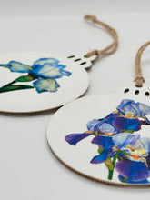 Load image into Gallery viewer, Handmade Wooden Iris Ornaments
