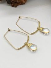 Load image into Gallery viewer, Brass Organic Shape Glass Earrings

