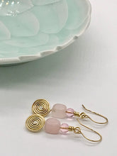 Load image into Gallery viewer, Spiral Pink Quartz Earring
