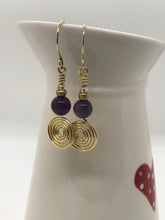 Load image into Gallery viewer, Amethyst Spiral Earring
