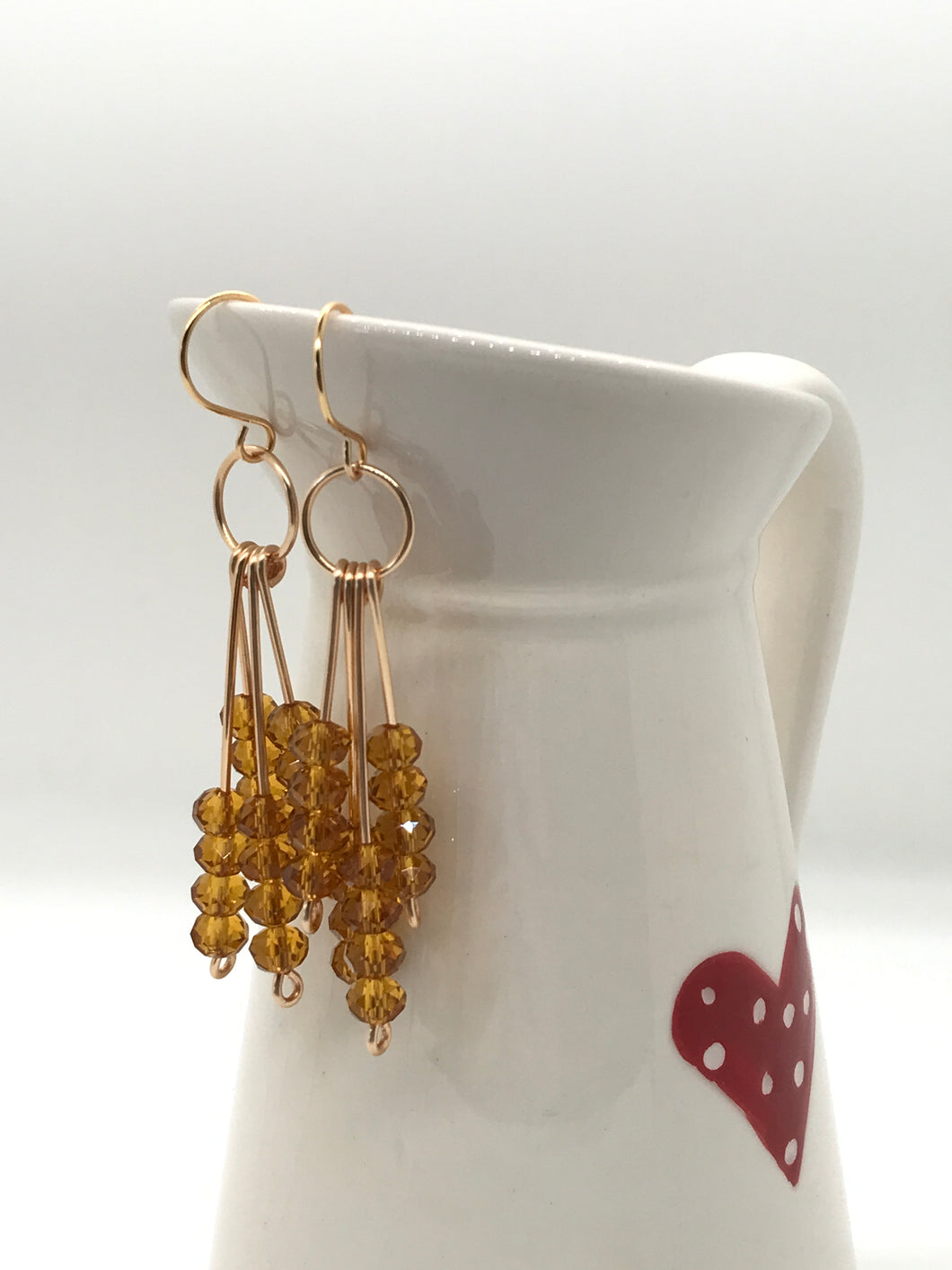 Caramel Colour Glass Beads Earring