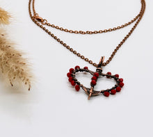 Load image into Gallery viewer, Red Copper Heart Necklace
