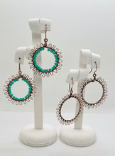 Load image into Gallery viewer, Glass Beaded Flower Hoop Earring
