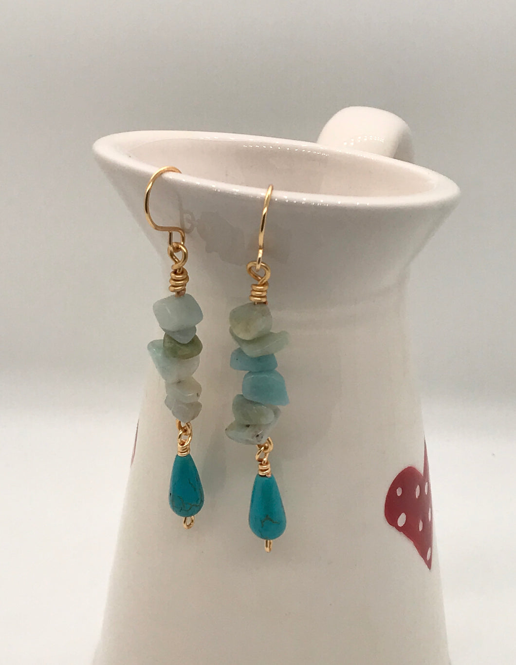 Amazonite and Turquoise Howlite Earring