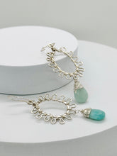 Load image into Gallery viewer, Sterling Silver Amazonite Flower Earrings
