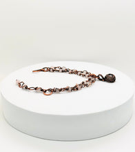 Load image into Gallery viewer, Double Chain Rose Quartz Copper Bracelet
