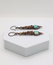 Load image into Gallery viewer, Peru Amazonite Long Earring
