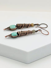 Load image into Gallery viewer, Peru Amazonite Long Earring
