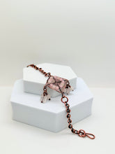 Load image into Gallery viewer, Rose Quartz Antiqued Organic Copper Bracelet
