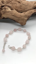 Load and play video in Gallery viewer, Rose Quartz Sterling Silver Bracelet
