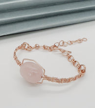 Load and play video in Gallery viewer, Wire Wrapped Rose Quartz Bracelet
