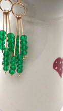 Load and play video in Gallery viewer, Emerald Green Beaded Drop Earring
