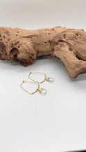 Load and play video in Gallery viewer, Brass Organic Shape Glass Earrings
