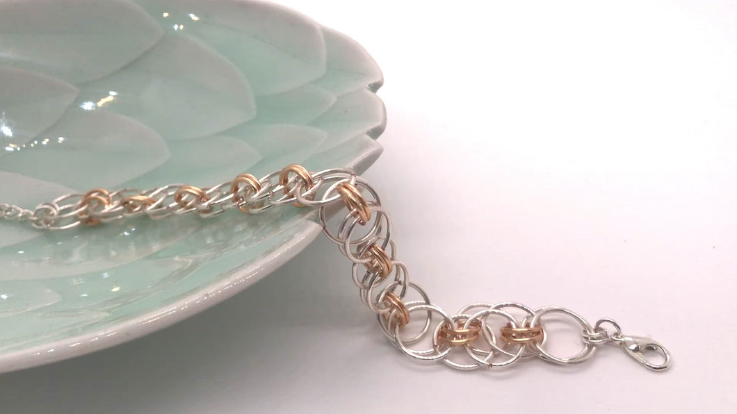Two Tone Chain Maille Bracelet