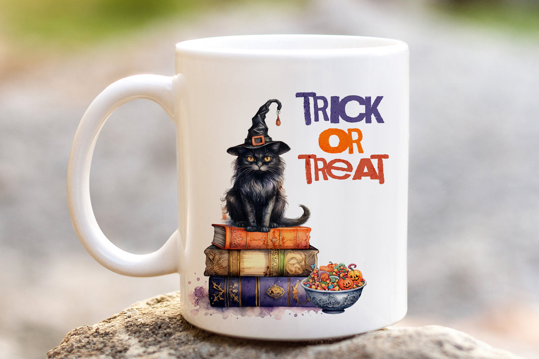 Trick Or Treat Witch Black Cat Mug