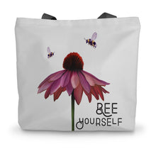 Load image into Gallery viewer, Bee Yourself Canvas Tote Bag
